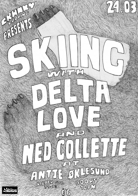 cranky3 e1331676307198 Skiing + Delta Love + Ned Collette at Antje Oklesund